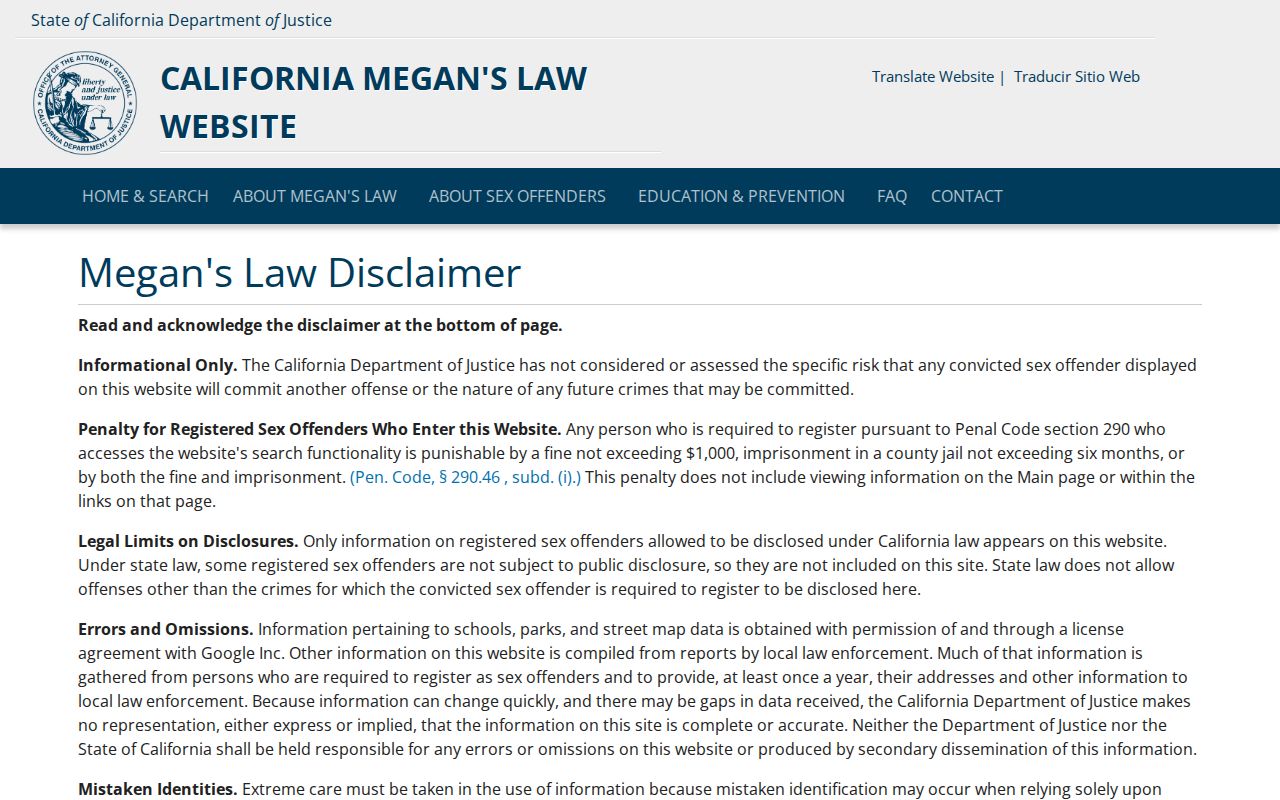 Beverly Hills resident lookup California Megan's Law search