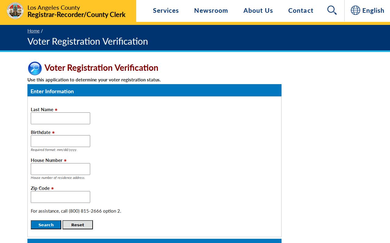 Beverly Hills resident lookup LA County voter status